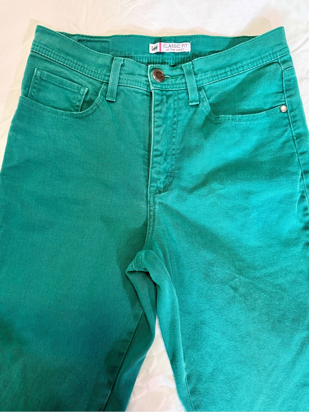 Lee Classic Fit Emerald Green Straight Leg Jeans - Size 4/6